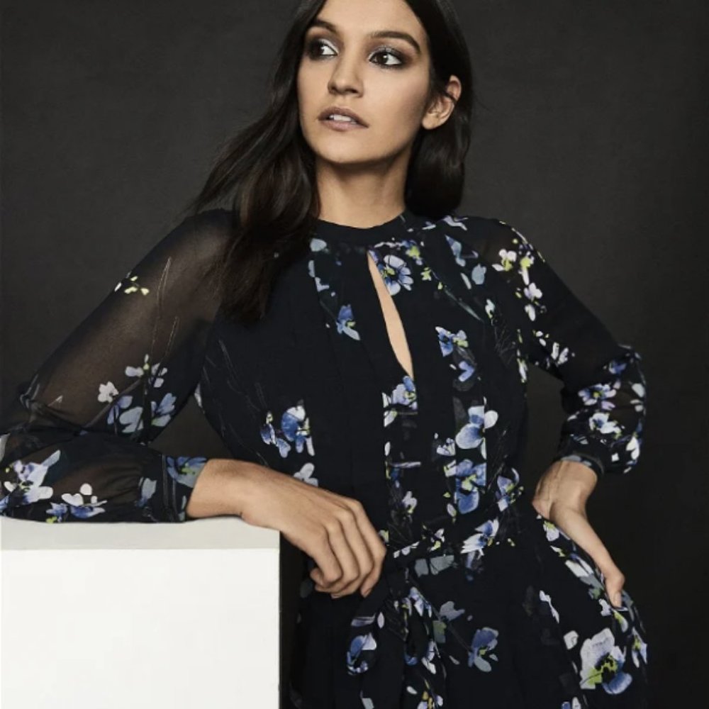 REISS Robbie Floral Printed Blouse NWT womens size 6